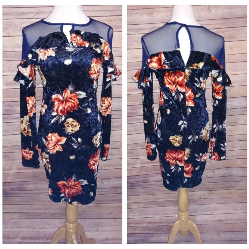 Navy Floral Dress - Picture 4 of 7